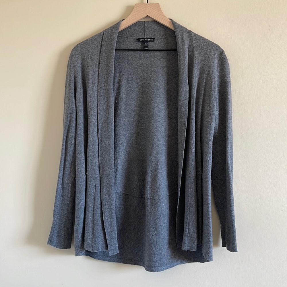 Eileen Fisher xs grey cardigan wool